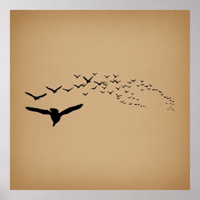 Aves voladoras Arte vintage (Frente)