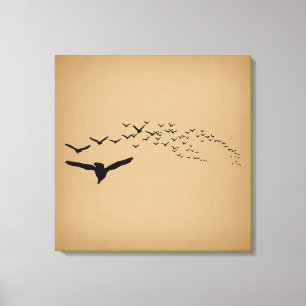 Aves voladoras Arte vintage