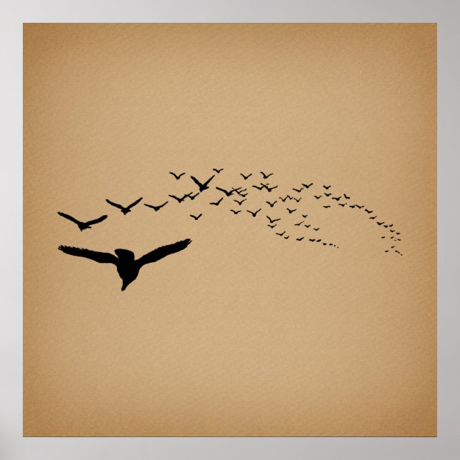 Aves voladoras Arte vintage (Frente)