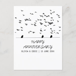 aves volantes Tarjetas aniversario plegadas