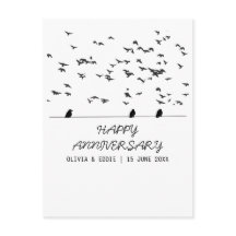 aves volantes Tarjetas aniversario plegadas