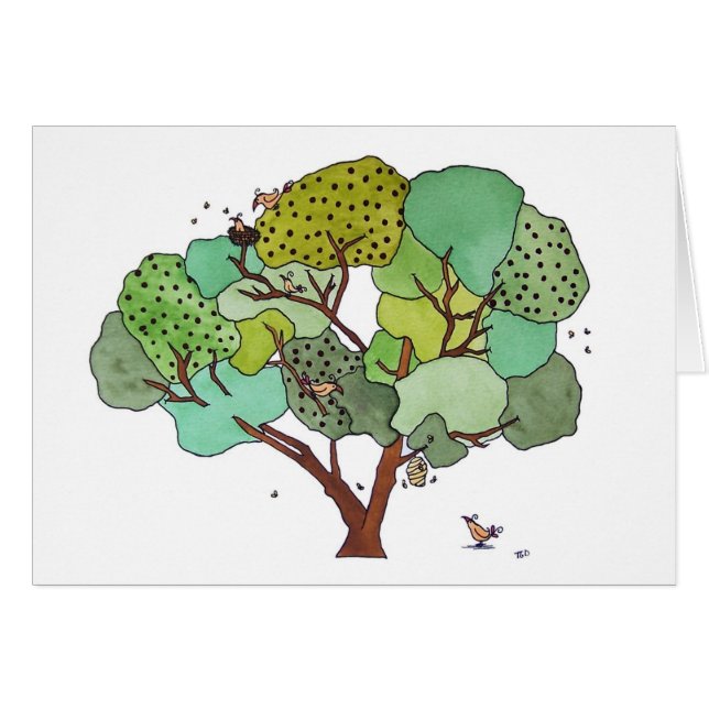 Aves y abejas, en blanco (Anverso (Horizontal))