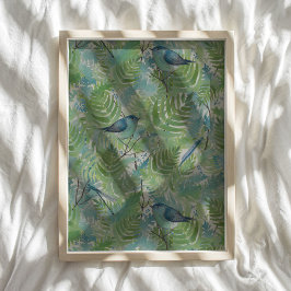 Aves Y Dragonflies Patrón Arte