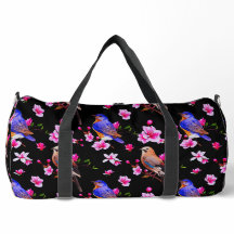 Aves y flores Bolsa de Duffel grande