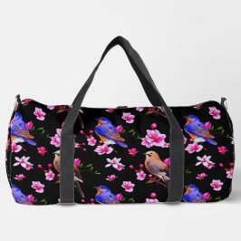 Aves y flores Bolsa de Duffel grande