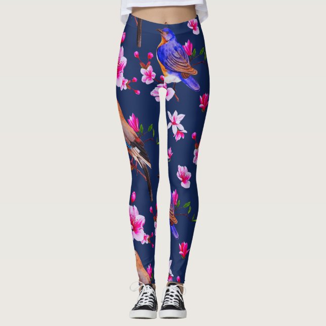 Aves y flores Leggings (Anverso)