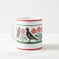 Aves y flores renacentistas café tazas
