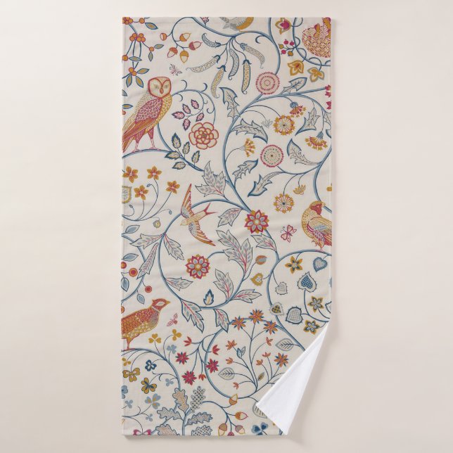 Aves y flores, William Morris (Toalla de baño)