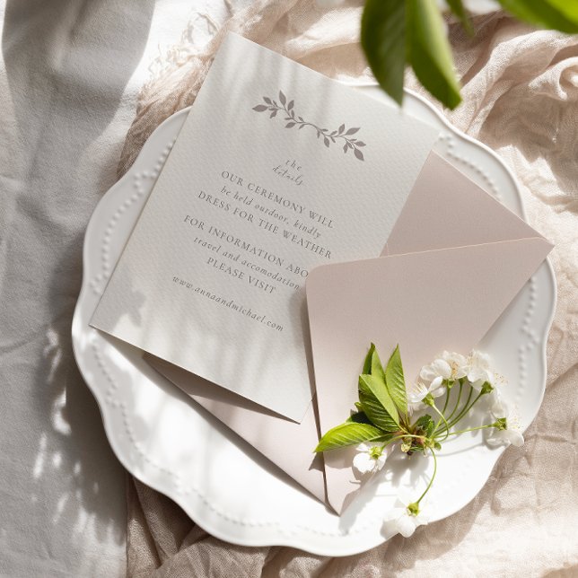 Aves y hojas, datos del boda de crudo Tarjeta plan (Subido por el creador)
