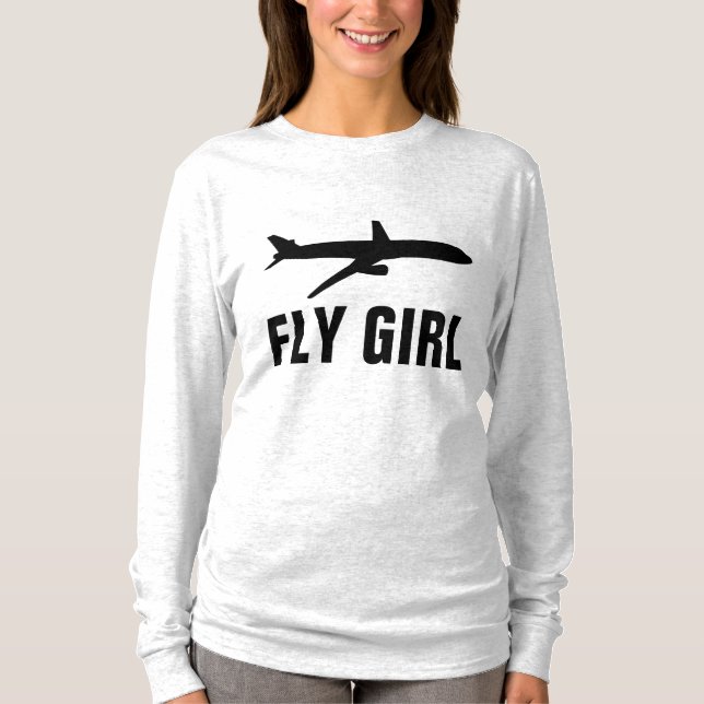 AVIACIÓN DE CHICAS DE VUELTA MUCHACHAS Camisetas P (Anverso)