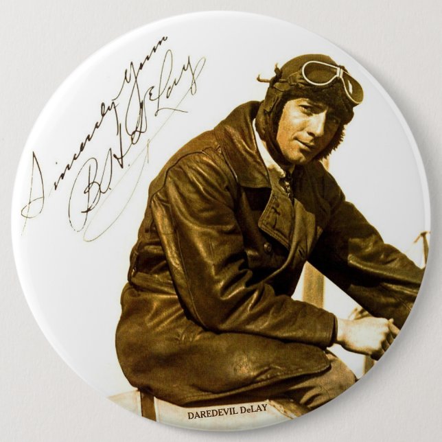 Aviador Actor Daredevil DeLay - Botón Valiente (Anverso)