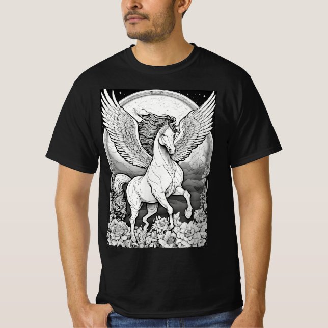 "Aviador equino: Camiseta de caballo volado" (Anverso)