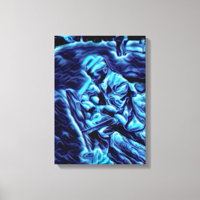 Avión acrílico de muerte e impuestos sobre lienzo (Anverso)