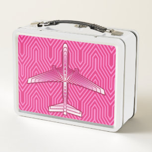 Avión Art Déco, Fuchsia y Rosa Pastel