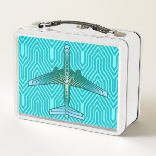 Avión Art Déco, Turquesa, Verde azulado y Aqua
