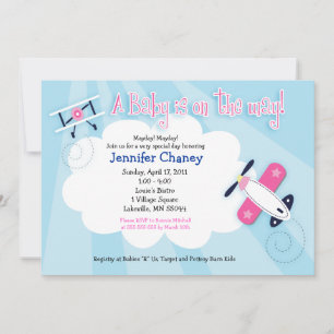 Avión BABY AVIATOR 5x7 Baby Shower Invitación