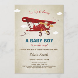 Avión Baby Shower Invitación a viaje aventura