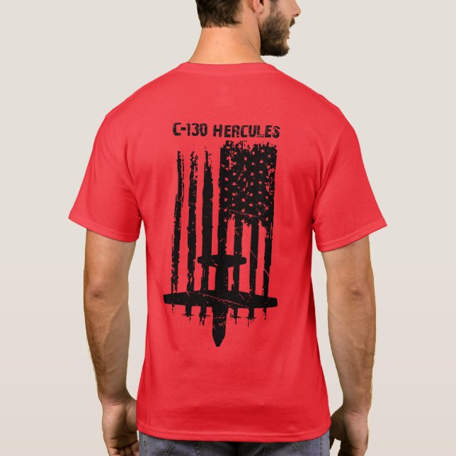 Avión C130 Hercules camiseta de veteranos (Reverso)