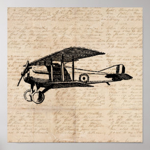 Avión clásico Papel de guión de arte de la aviació
