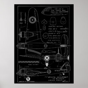 Avión de aviación de 1938 Impresión de arte Bristo