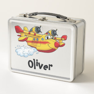 Avión de bomberos de dibujos animados lindos rocia