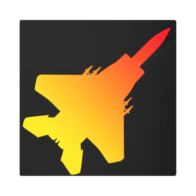 Avión de combate 16"" arte metalizado x16 (Anverso)