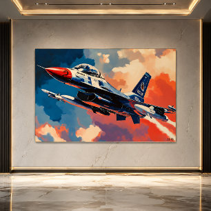 Avión de Combate de Arte Pop - Arte de Aviación en
