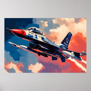 Avión de Combate de Arte Pop - Arte de Aviación en