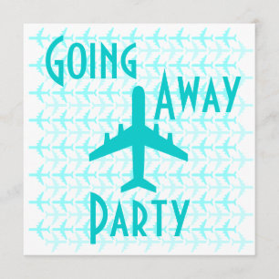 Avión de invitación de fiesta Verde azulado