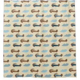 Avión de juguete con cortina de ducha