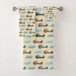 Avión de juguetes de juego de toallas