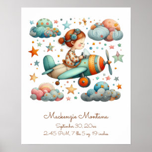 Avión de volante de niños con arte de guardería ún
