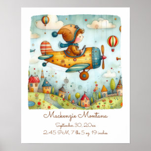 Avión de volante infantil de arte de guardería per