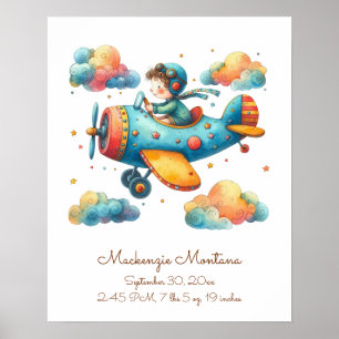 Avión de volante infantil de arte de guardería per