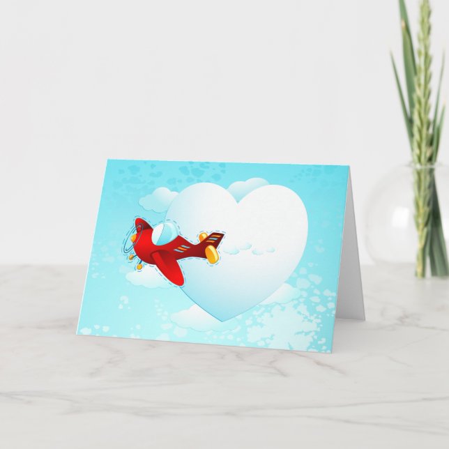 Avión del amor, tarjeta de felicitación (Anverso)