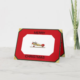 Avión del Barón Rojo con tarjeta de Navidad