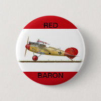 Avión del Barón Rojo en un botón redondo