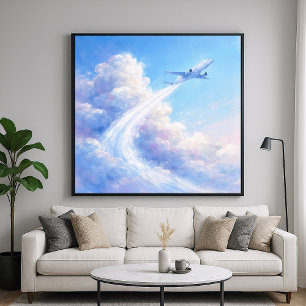 Avión elevándose - Arte de estilo de pintura paste