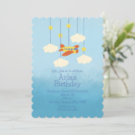 avión en la invitación al cielo: colorido