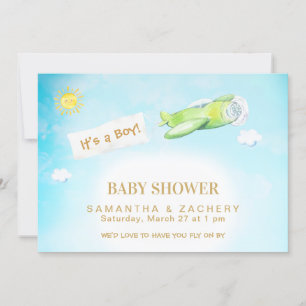 *~* Avión en la invitación Baby Shower de Cloudy S