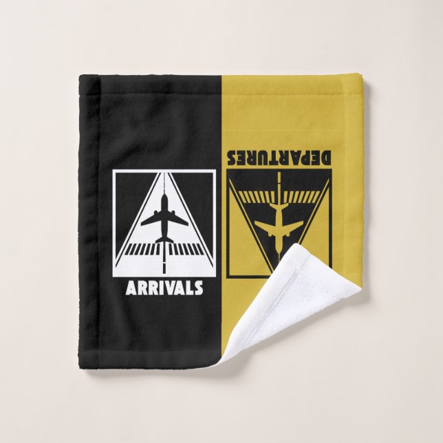 Avión en pista de aterrizaje con salidas de llegad (Toallita)