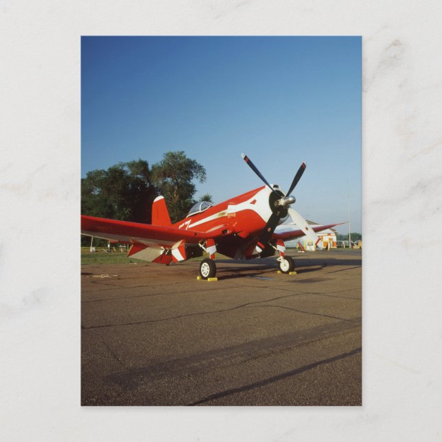 Avión F2G-1D Super Corsair en un programa aéreo en (Anverso)
