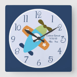 Avión personalizado que toma el reloj de pared de