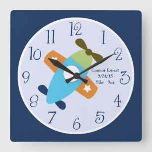 Avión personalizado que toma el reloj de pared de 
