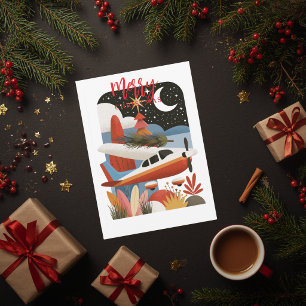 Avión Retró de Navidad Árbol Familiar Foto Diverti