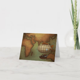 Avión volando sobre el mapa del hemisferio orienta