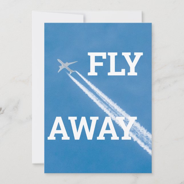 Avión vuela en el cielo azul (Anverso)