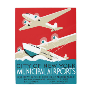 Aviones de Nueva York, póster de viaje del WPA de