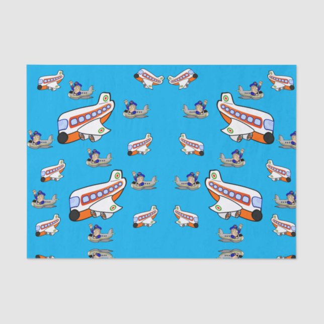 Aviones de papel de tejido decorativo (Anverso)