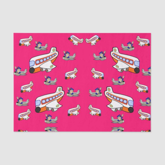 Aviones de papel de tejido decorativo (Anverso)